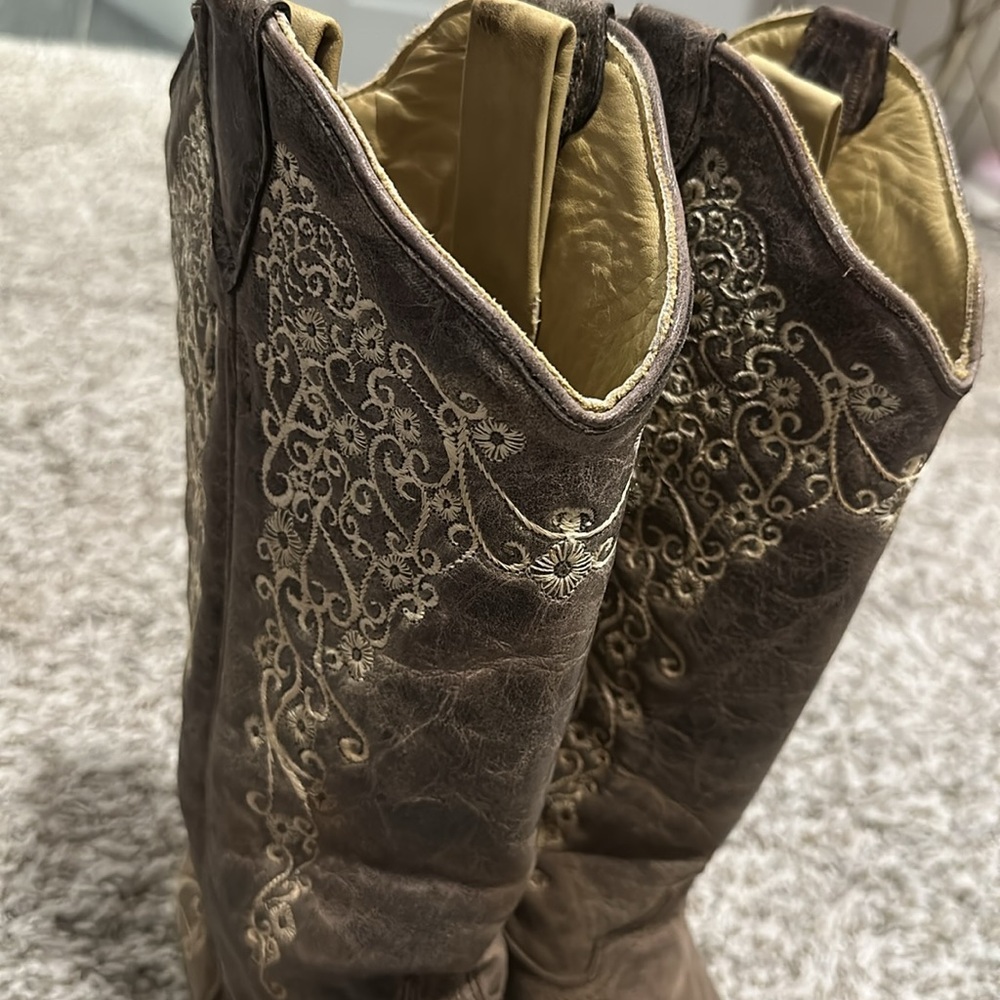 CORRAL WOMEN'S CRATER WITH BONE EMBROIDERY WESTERN BOOTS - SNIP TOE - Picture 10 of 12